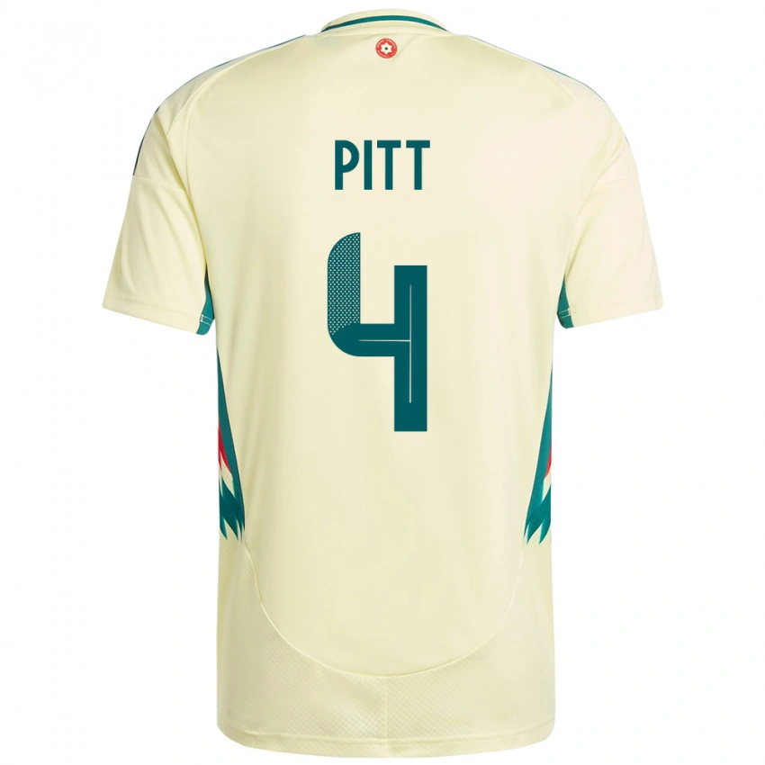 ילדים ויילס Theo Pitt #4 בז' צהוב הרחק ג'רזי 24-26 חולצה קצרה