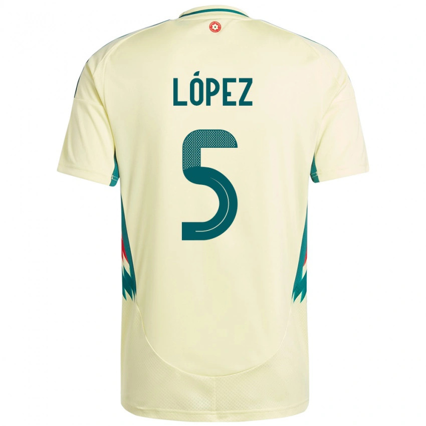 ילדים ויילס Pablo López #5 בז' צהוב הרחק ג'רזי 24-26 חולצה קצרה