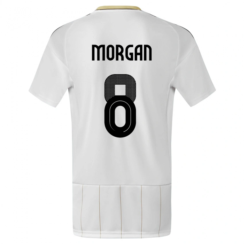 ילדים קוסטה ריקה Hakeem Morgan #8 לבן הרחק ג'רזי 24-26 חולצה קצרה