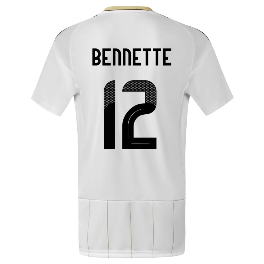 ילדים קוסטה ריקה Nick Bennette #12 לבן הרחק ג'רזי 24-26 חולצה קצרה