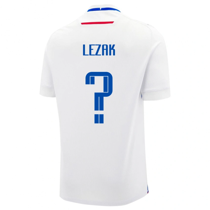 ילדים סלובקיה Jakub Lezak #0 לָבָן הרחק ג'רזי 24-26 חולצה קצרה