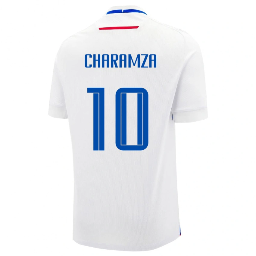 ילדים סלובקיה Mario Charamza #10 לָבָן הרחק ג'רזי 24-26 חולצה קצרה