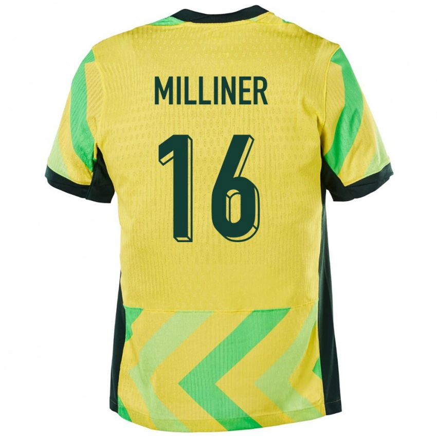 גברים אוֹסטְרַלִיָה Miles Milliner #16 זָהוּב ג'רזי ביתית 24-26 חולצה קצרה