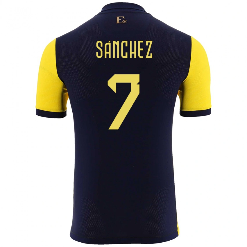 גברים אקוודור Santiago Sánchez #7 צהוב ג'רזי ביתית 24-26 חולצה קצרה