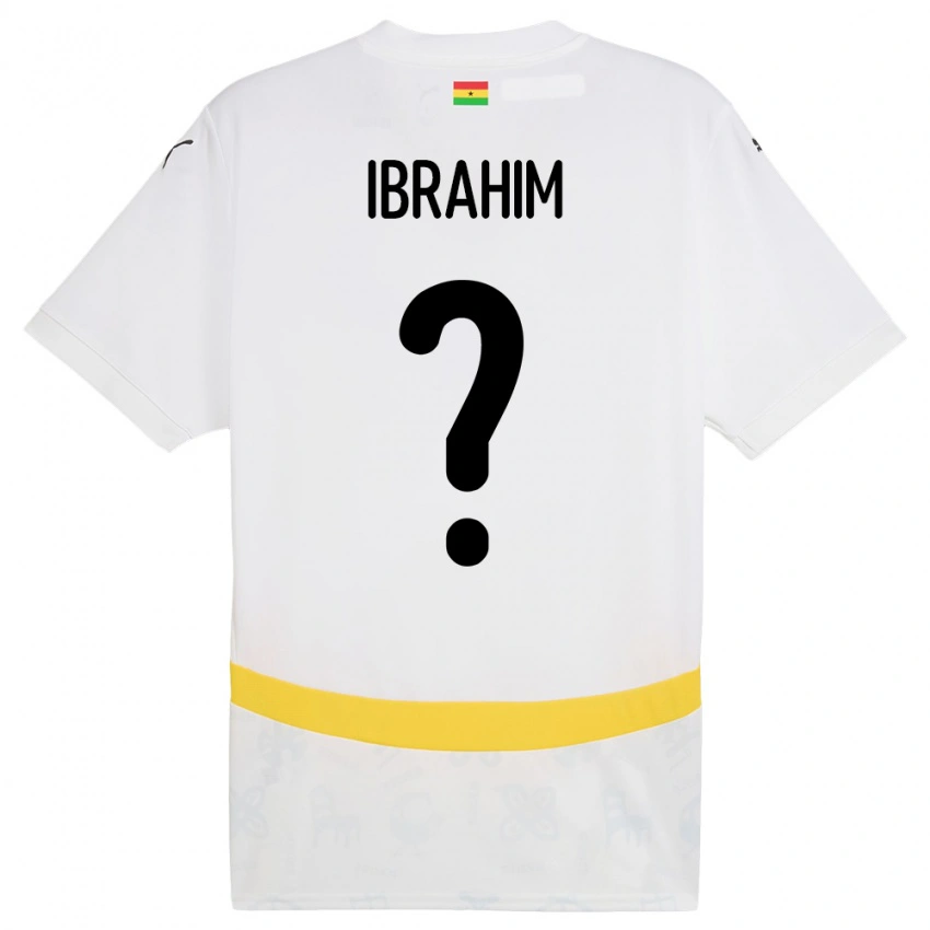 גברים גאנה Hafiz Ibrahim #0 לָבָן ג'רזי ביתית 24-26 חולצה קצרה