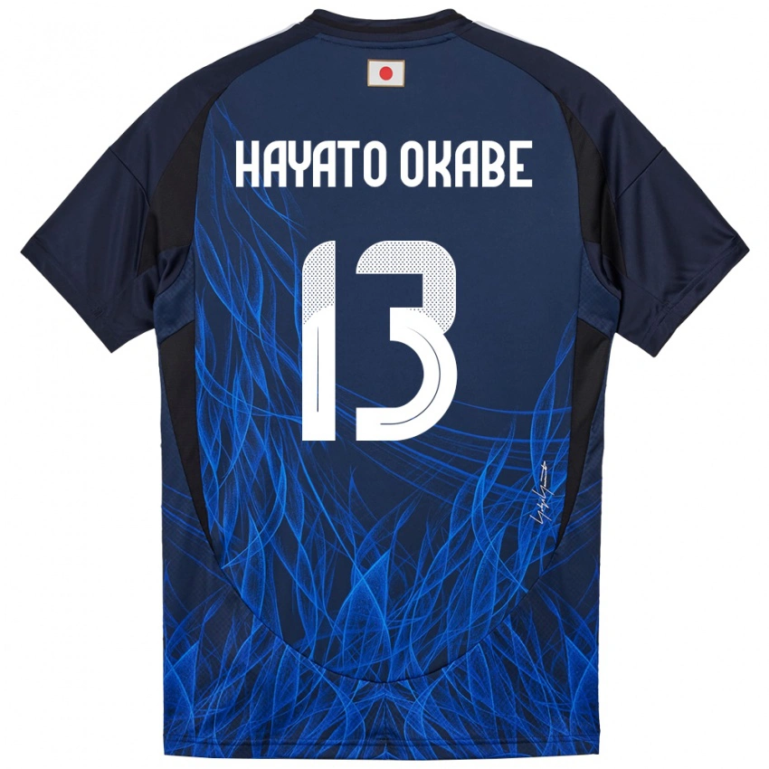 גברים יַפָּן Tariqkani Hayato Okabe #13 כחול כהה ג'רזי ביתית 24-26 חולצה קצרה