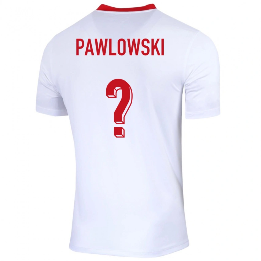 גברים פולין Michal Pawlowski #0 לבן ג'רזי ביתית 24-26 חולצה קצרה