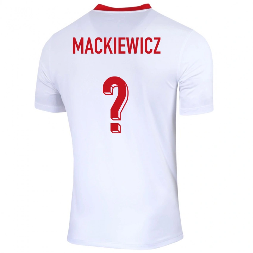 גברים פולין Patryk Mackiewicz #0 לבן ג'רזי ביתית 24-26 חולצה קצרה