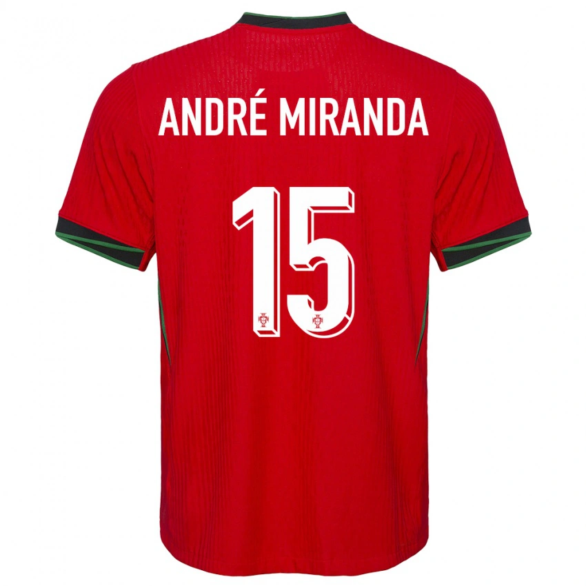גברים פורטוגל André Miranda #15 אָדוֹם ג'רזי ביתית 24-26 חולצה קצרה