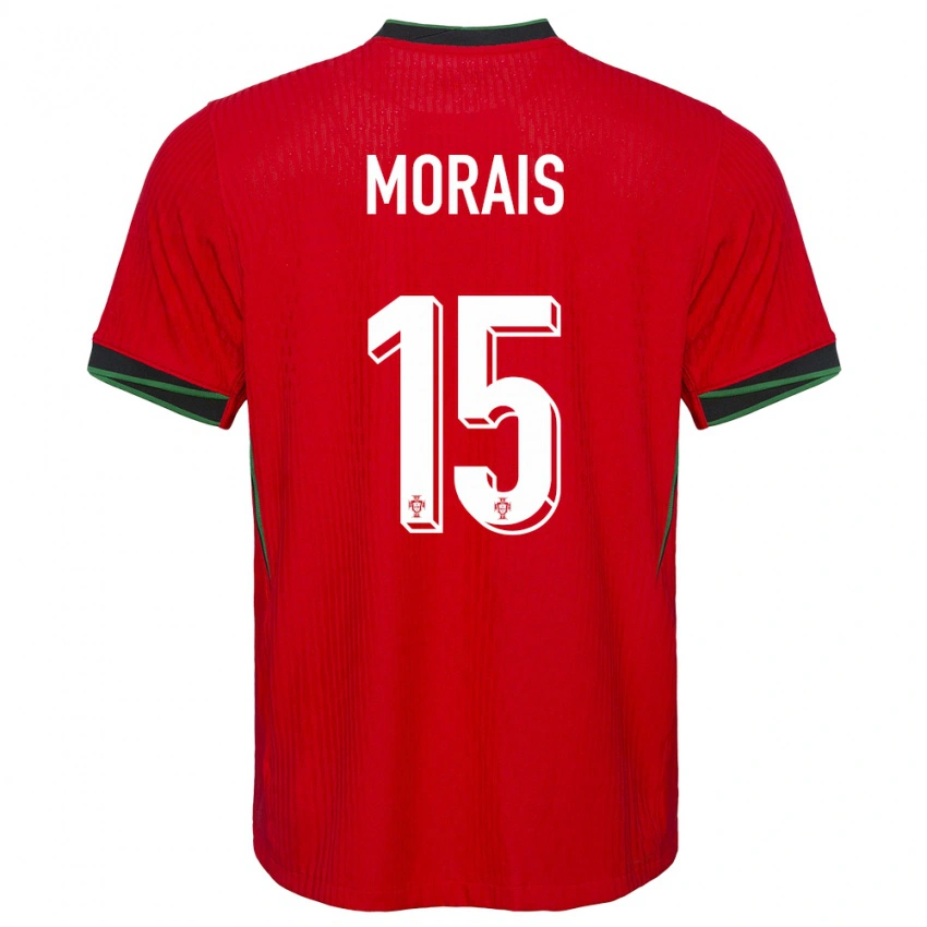 גברים פורטוגל Rodrigo Morais #15 אָדוֹם ג'רזי ביתית 24-26 חולצה קצרה