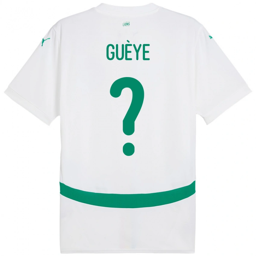 גברים סנגל Mouhamed Guèye #0 לָבָן ג'רזי ביתית 24-26 חולצה קצרה