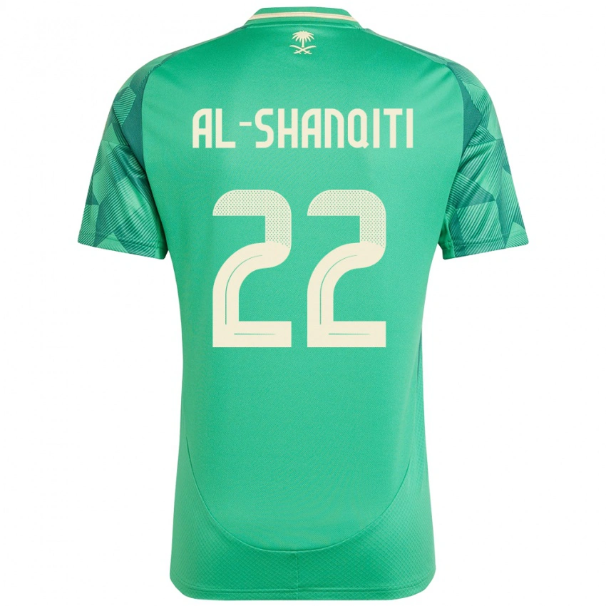 גברים ערב הסעודית Hamed Al-Shanqiti #22 יָרוֹק ג'רזי ביתית 24-26 חולצה קצרה