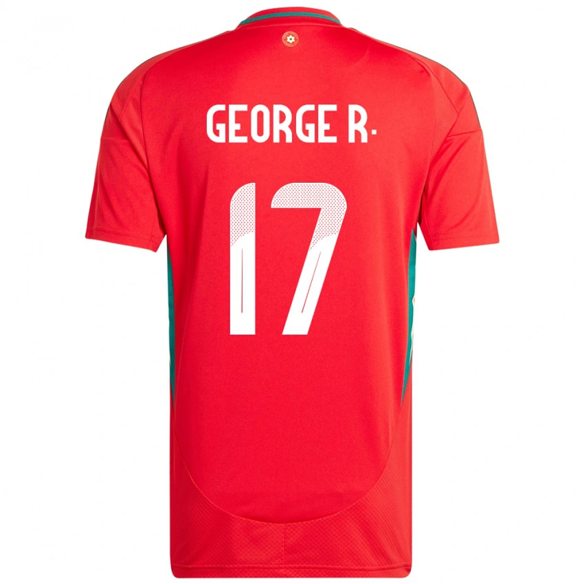 גברים ויילס George Robinson #17 אָדוֹם ג'רזי ביתית 24-26 חולצה קצרה