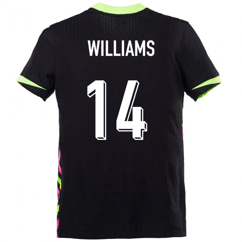 גברים אוֹסטְרַלִיָה Tyler Williams #14 כחול כהה הרחק ג'רזי 24-26 חולצה קצרה