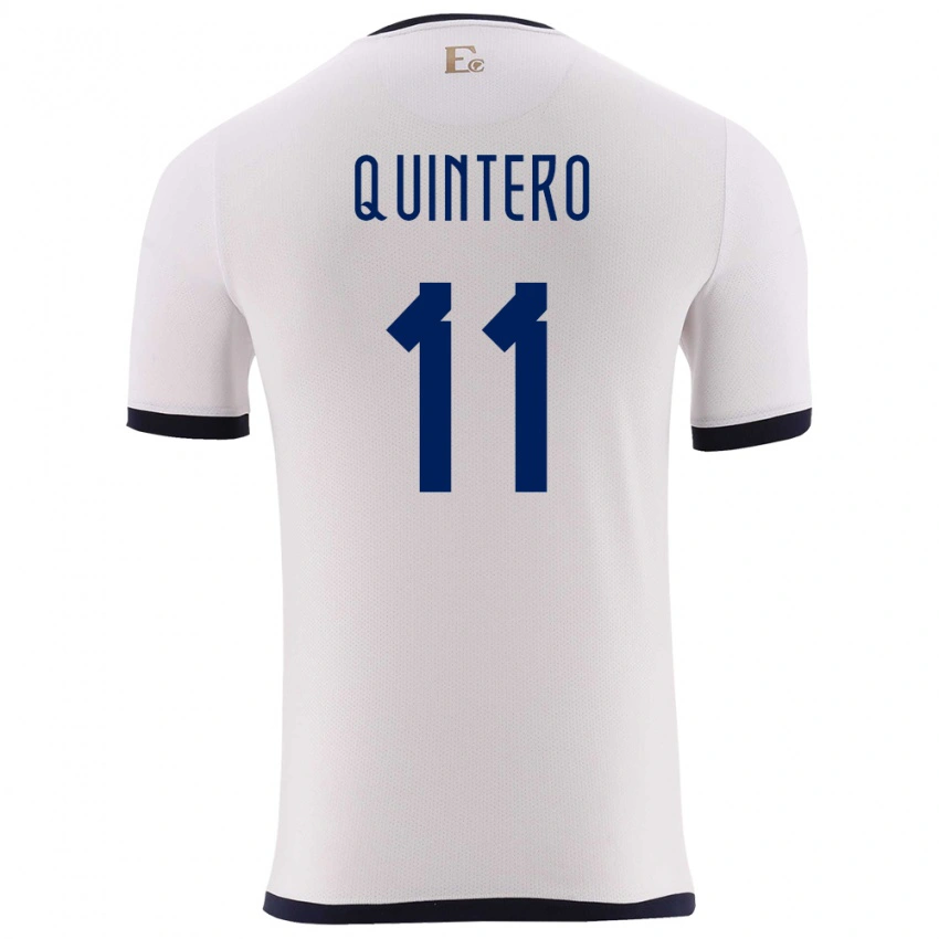 גברים אקוודור Edwin Quintero #11 לבן הרחק ג'רזי 24-26 חולצה קצרה