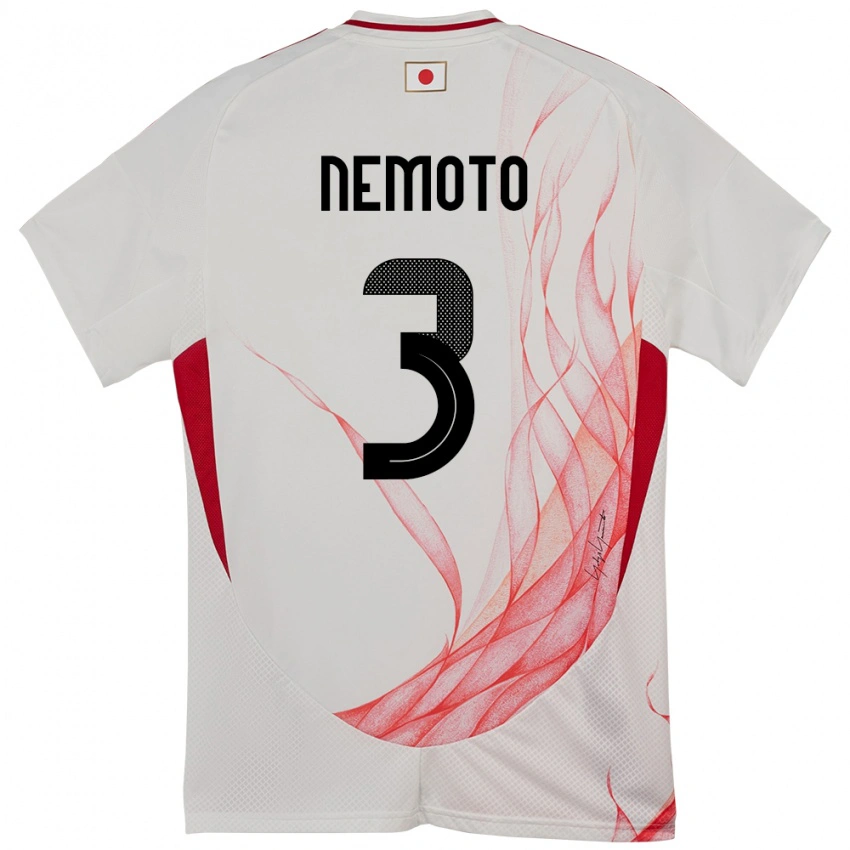 גברים יַפָּן Kenta Nemoto #3 לָבָן הרחק ג'רזי 24-26 חולצה קצרה