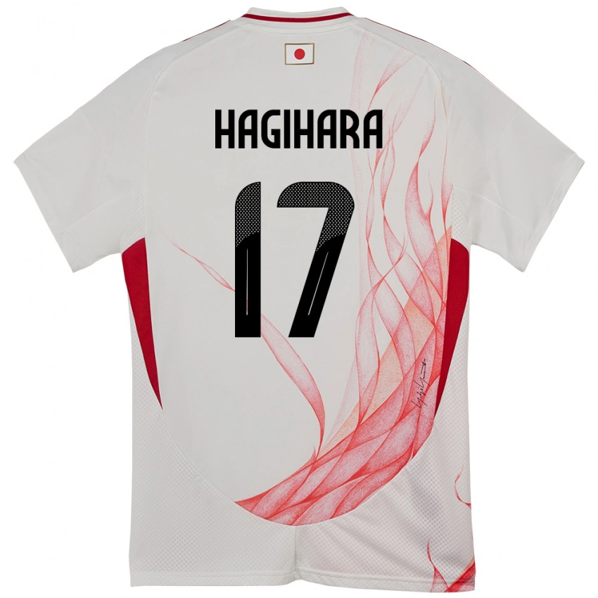 גברים יַפָּן Kei Hagihara #17 לָבָן הרחק ג'רזי 24-26 חולצה קצרה