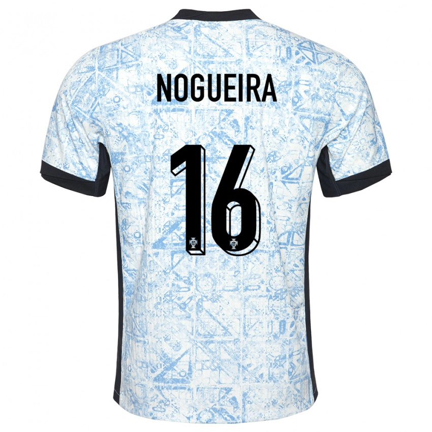 גברים פורטוגל Rodrigo Nogueira #16 כחול שמנת הרחק ג'רזי 24-26 חולצה קצרה