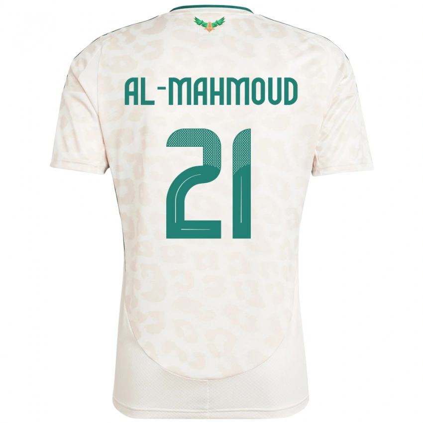 גברים ערב הסעודית Mohammed Al-Mahmoud #21 לָבָן הרחק ג'רזי 24-26 חולצה קצרה