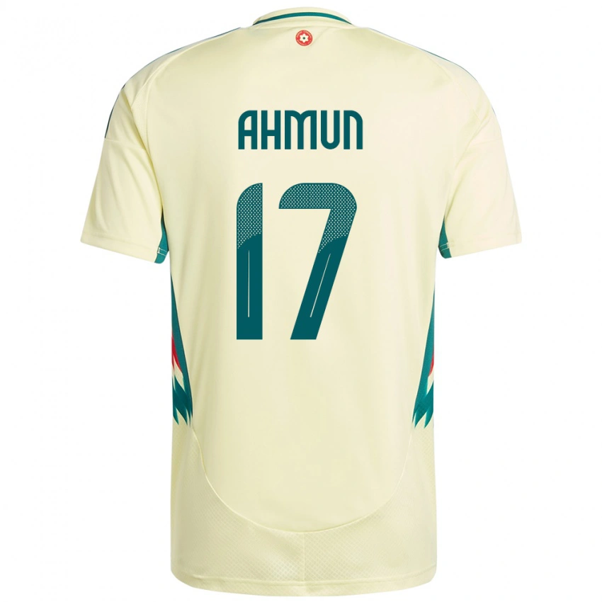 גברים ויילס Ben Ahmun #17 בז' צהוב הרחק ג'רזי 24-26 חולצה קצרה