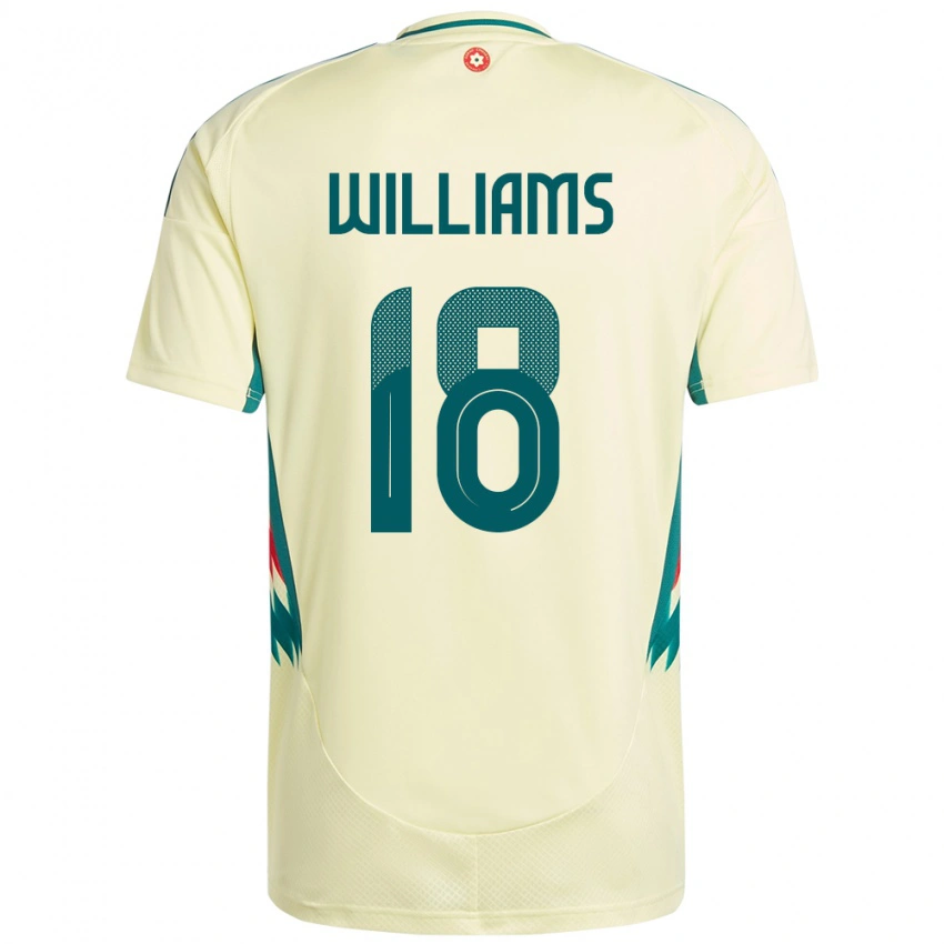 גברים ויילס Josh Williams #18 בז' צהוב הרחק ג'רזי 24-26 חולצה קצרה