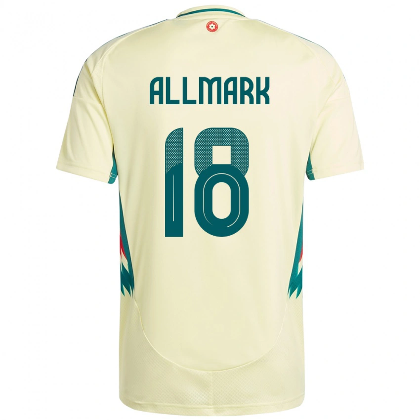 גברים ויילס Hayden Allmark #18 בז' צהוב הרחק ג'רזי 24-26 חולצה קצרה