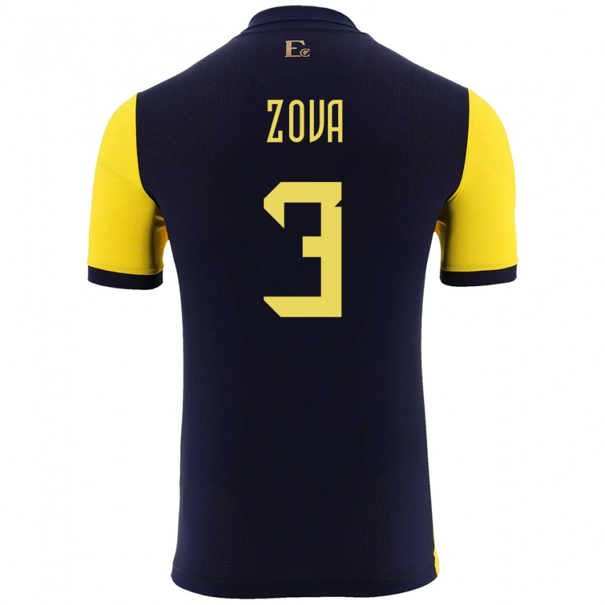 נשים אקוודור Alex Zova #3 צהוב ג'רזי ביתית 24-26 חולצה קצרה