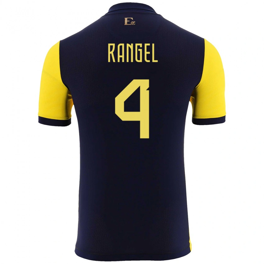 נשים אקוודור Álex Rangel #4 צהוב ג'רזי ביתית 24-26 חולצה קצרה