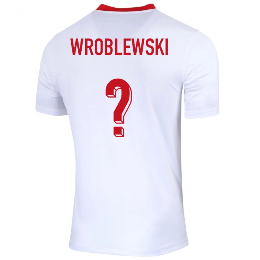 נשים פולין Michal Wroblewski #0 לבן ג'רזי ביתית 24-26 חולצה קצרה
