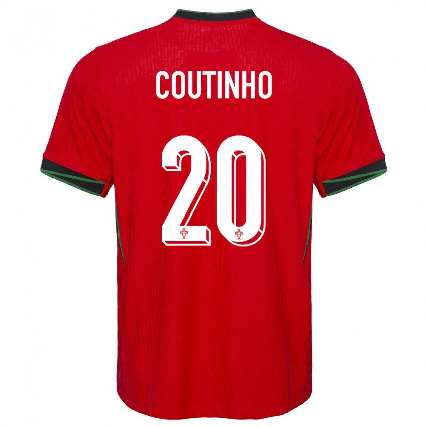 נשים פורטוגל Ricardo Coutinho #20 אָדוֹם ג'רזי ביתית 24-26 חולצה קצרה