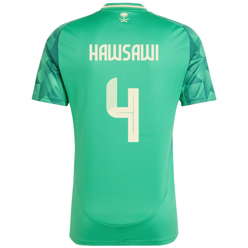 נשים ערב הסעודית Mohammed Hawsawi #4 יָרוֹק ג'רזי ביתית 24-26 חולצה קצרה