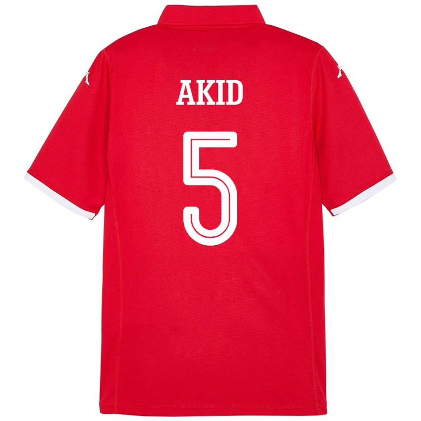 נשים תוניסיה Abdessalem Akid #5 אָדוֹם ג'רזי ביתית 24-26 חולצה קצרה