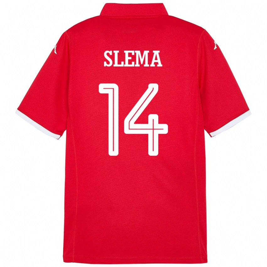 נשים תוניסיה Mazen Slema #14 אָדוֹם ג'רזי ביתית 24-26 חולצה קצרה