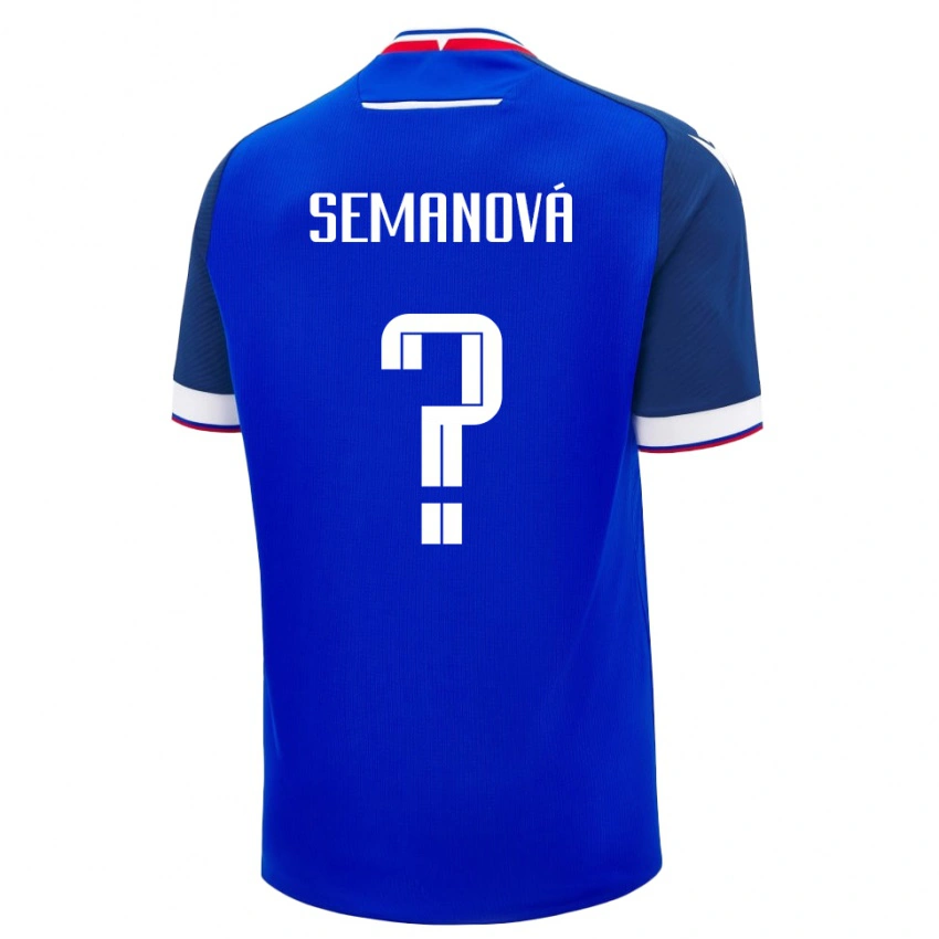 נשים סלובקיה Stela Semanová #0 כְּחוֹל ג'רזי ביתית 24-26 חולצה קצרה