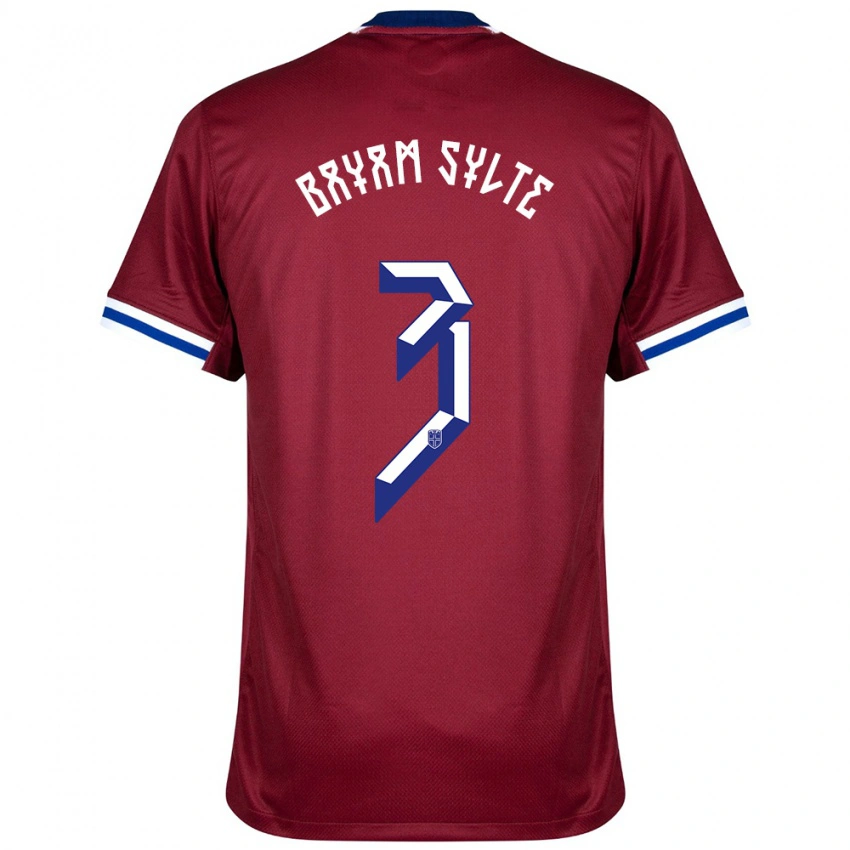 נשים נורבגיה Daniel Bayam Sylte #3 אדום כחול לבן ג'רזי ביתית 24-26 חולצה קצרה