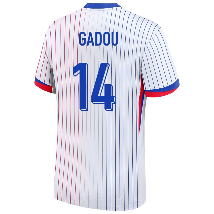 נשים צרפת Joane Gadou #14 לבן הרחק ג'רזי 24-26 חולצה קצרה
