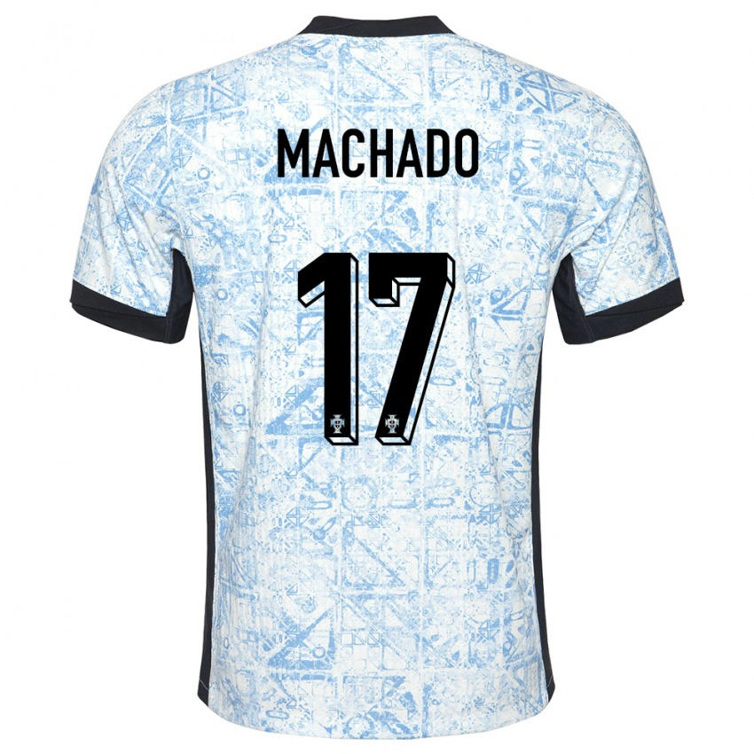 נשים פורטוגל André Machado #17 כחול שמנת הרחק ג'רזי 24-26 חולצה קצרה