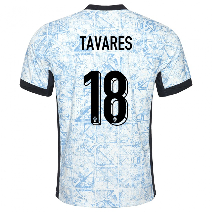 נשים פורטוגל Leonardo Tavares #18 כחול שמנת הרחק ג'רזי 24-26 חולצה קצרה