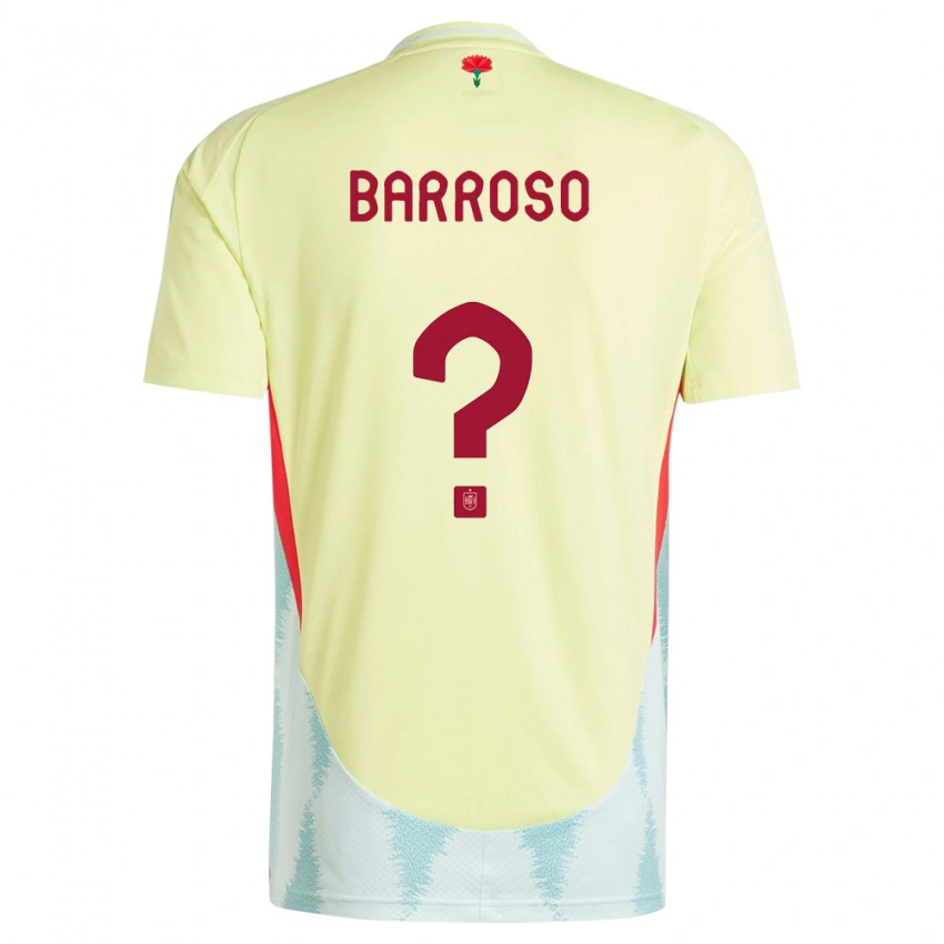 נשים ספרד Jaime Barroso #0 צהוב הרחק ג'רזי 24-26 חולצה קצרה