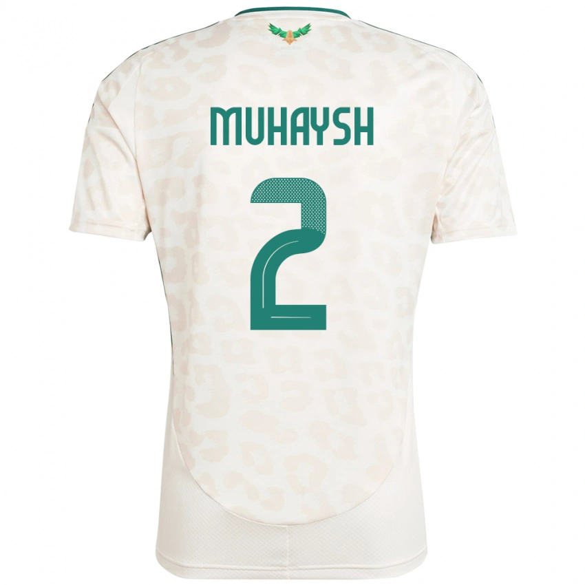 נשים ערב הסעודית Mohammed Muhaysh #2 לָבָן הרחק ג'רזי 24-26 חולצה קצרה