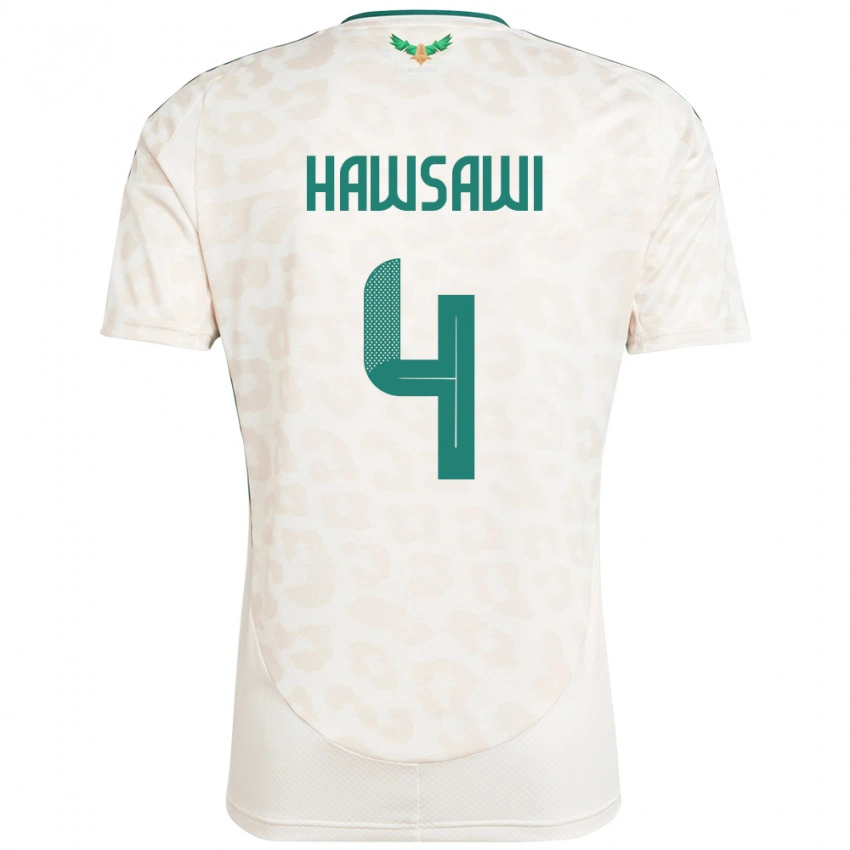 נשים ערב הסעודית Mohammed Hawsawi #4 לָבָן הרחק ג'רזי 24-26 חולצה קצרה