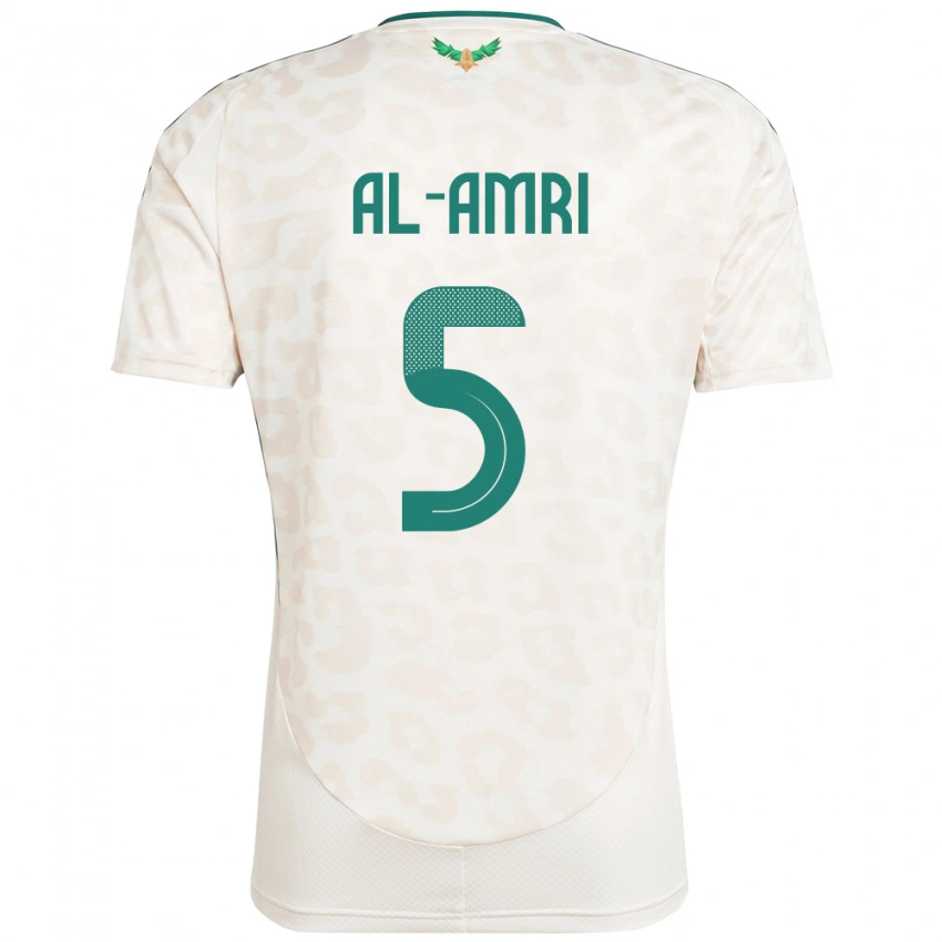 נשים ערב הסעודית Husam Al-Amri #5 לָבָן הרחק ג'רזי 24-26 חולצה קצרה