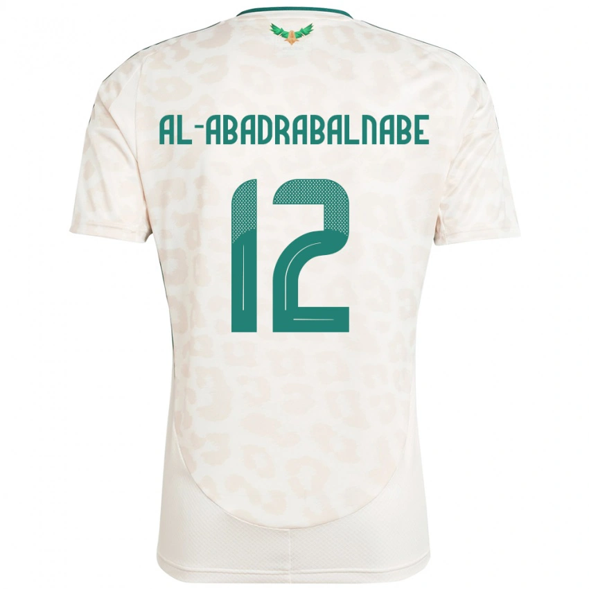 נשים ערב הסעודית Ahmed Musallam Al-Abadrabalnabe #12 לָבָן הרחק ג'רזי 24-26 חולצה קצרה