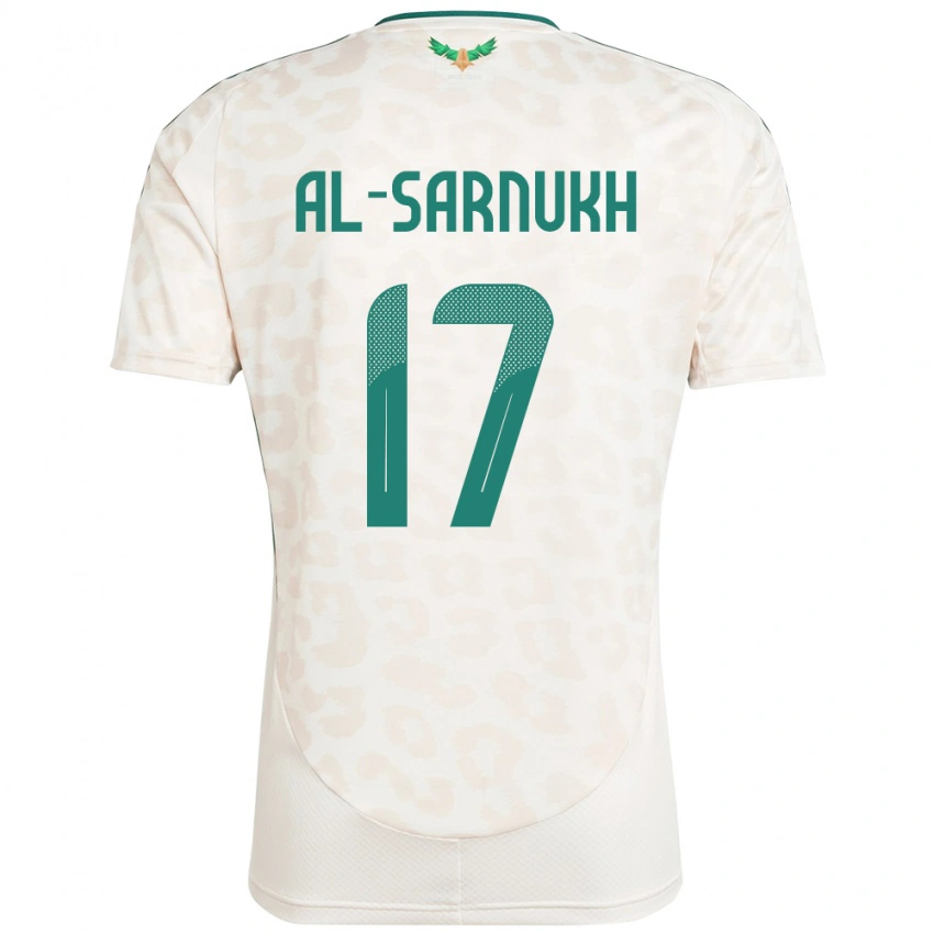 נשים ערב הסעודית Mohamed Al-Sarnukh #17 לָבָן הרחק ג'רזי 24-26 חולצה קצרה