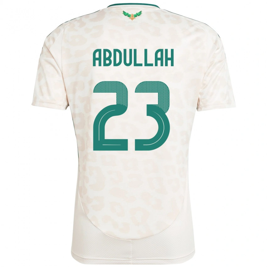 נשים ערב הסעודית Nawaf Abdullah #23 לָבָן הרחק ג'רזי 24-26 חולצה קצרה