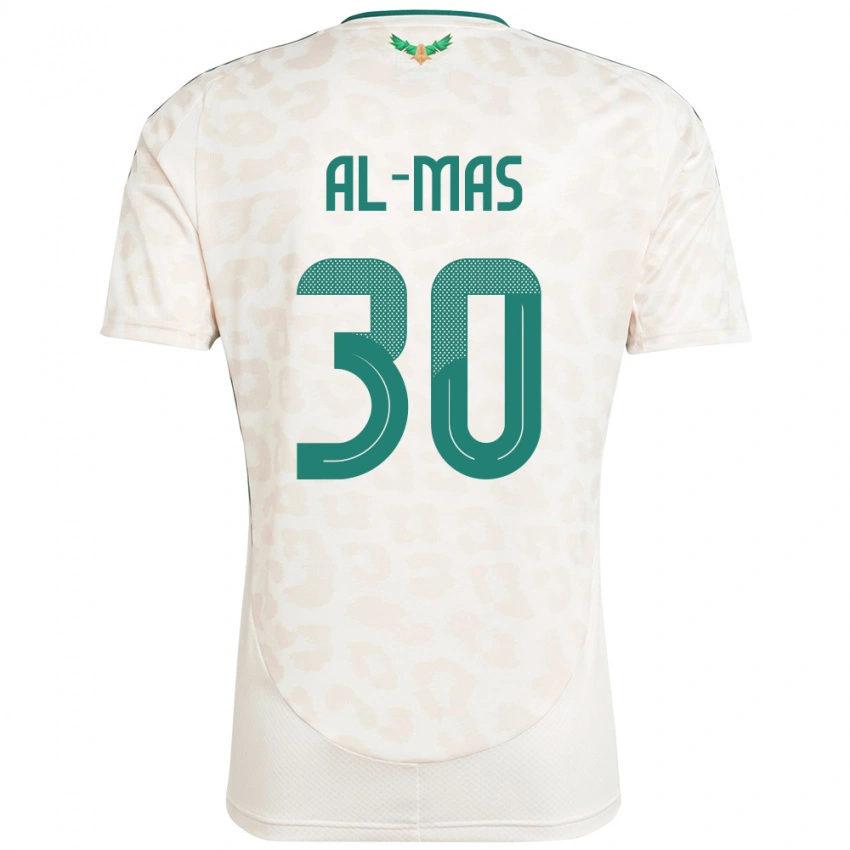 נשים ערב הסעודית Abdullah Al-Mas #30 לָבָן הרחק ג'רזי 24-26 חולצה קצרה