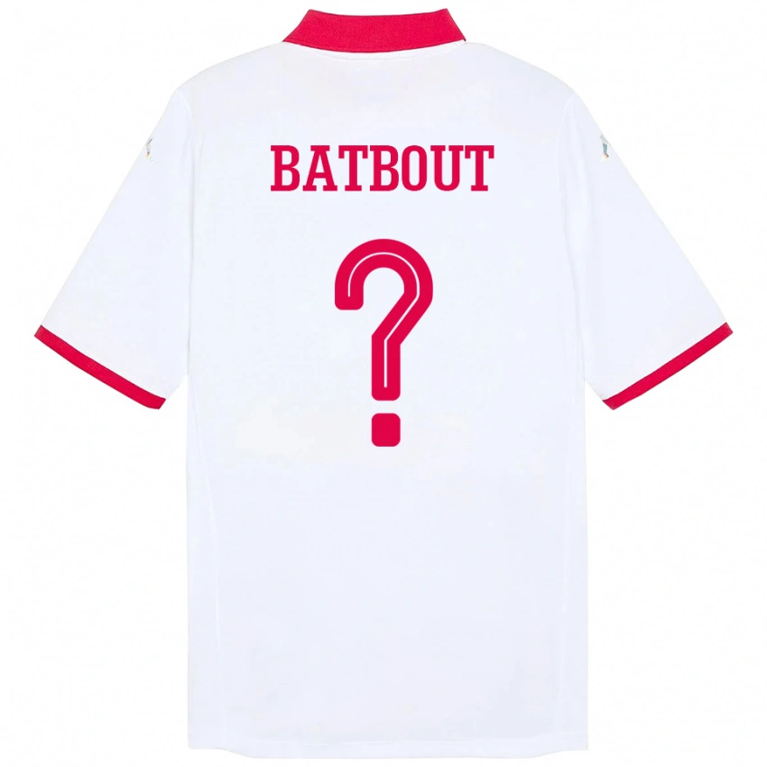 נשים תוניסיה Noussayr Batbout #0 לָבָן הרחק ג'רזי 24-26 חולצה קצרה