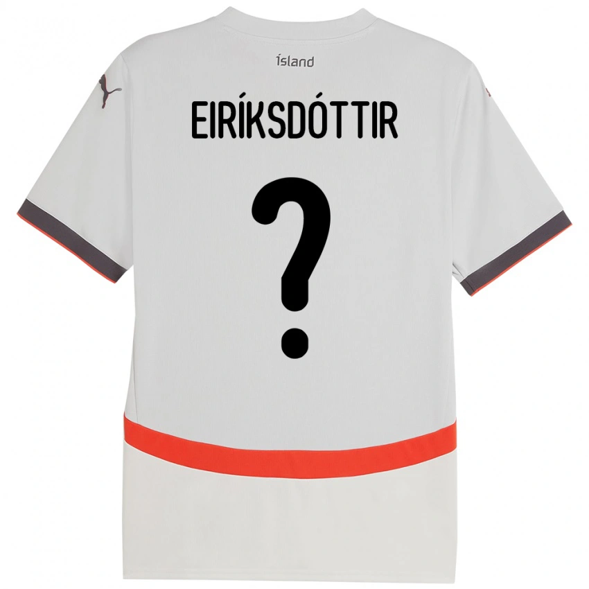 נשים אִיסלַנד Arna Eiríksdóttir #0 לָבָן הרחק ג'רזי 24-26 חולצה קצרה