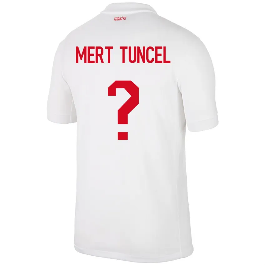 ילדים טורקיה Hasan Mert Tuncel #0 לבן ג'רזי ביתית 24-26 חולצה קצרה