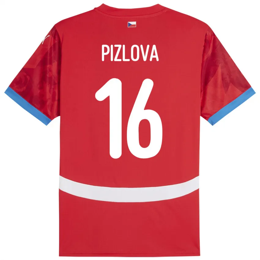 ילדים צ'כיה Ivana Pižlová #16 אָדוֹם ג'רזי ביתית 24-26 חולצה קצרה